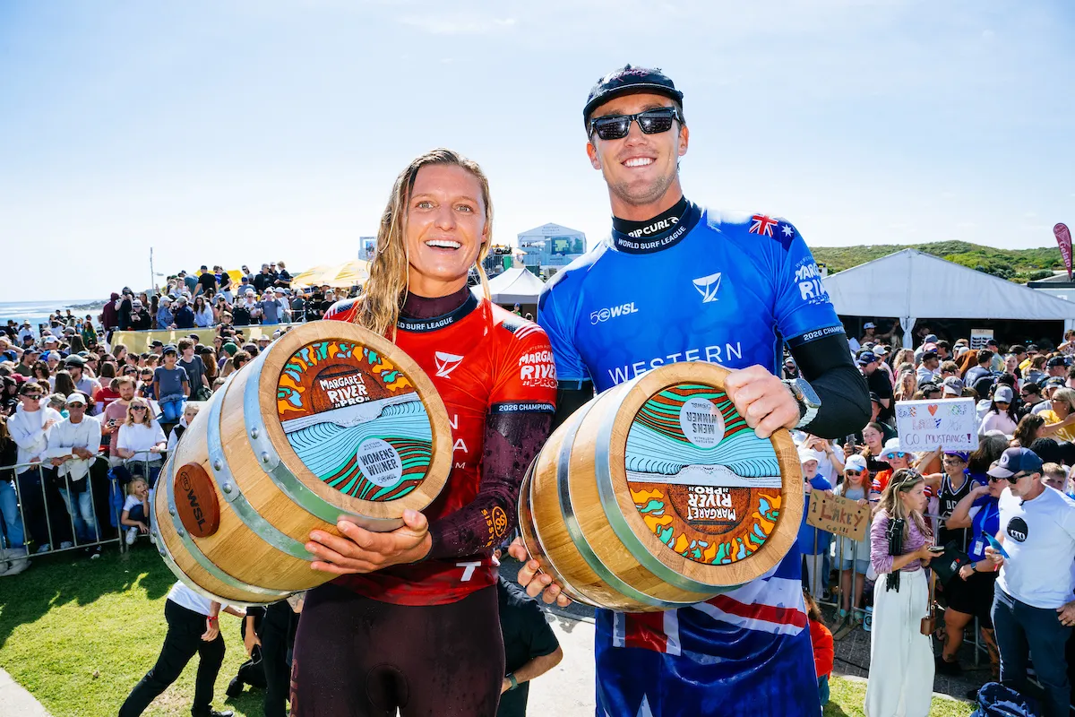 Pittar and Peterson on the Margaret River Pro podium